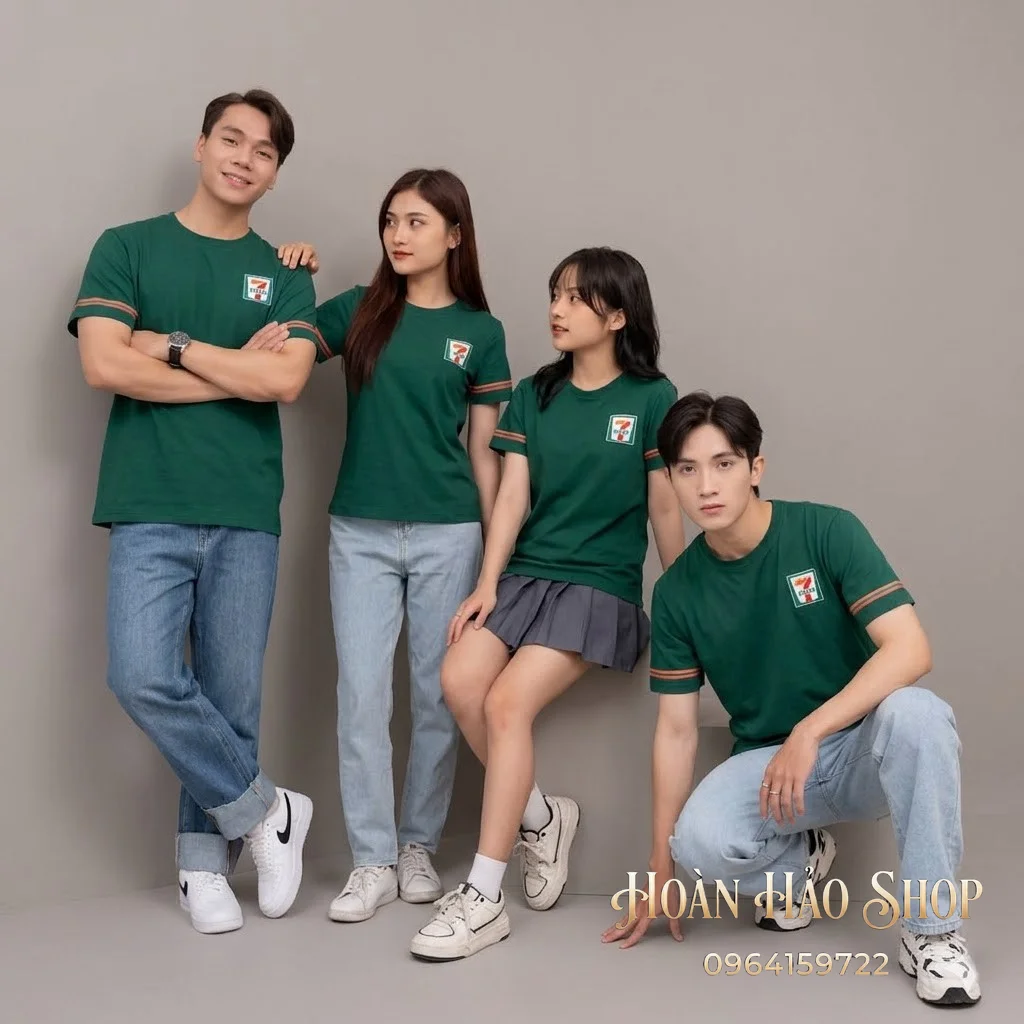 Mẫu Áo Thun Đồng Phục Cổ Tròn 7- Eleven