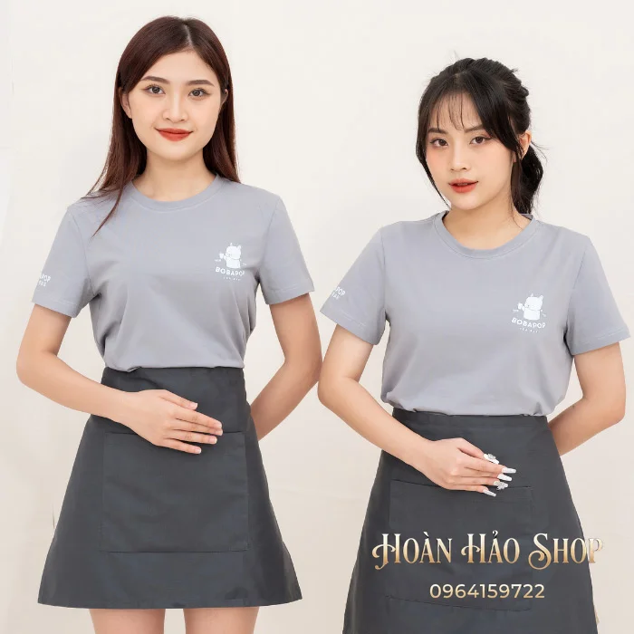 Mẫu Áo Thun Đồng Phục Cổ Tròn Bobabop