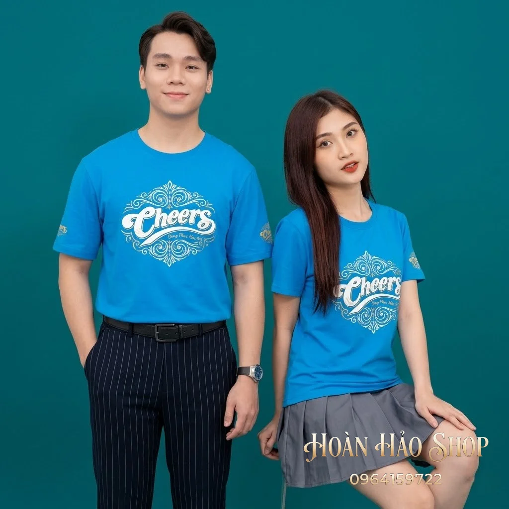 Mẫu Áo Thun Đồng Phục Cổ Tròn Cheers