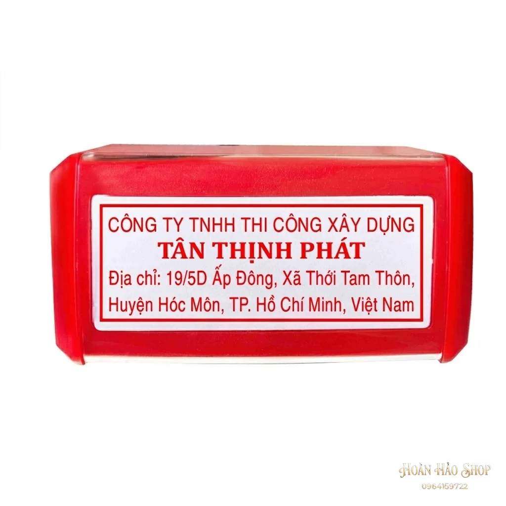 Con dấu vuông mã số thuế có địa chỉ dài