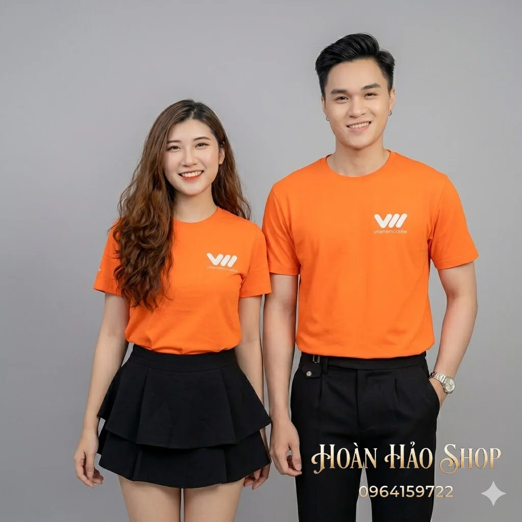 Mẫu Áo Thun Đồng Phục Cổ Tròn Công Ty Vietnammobile