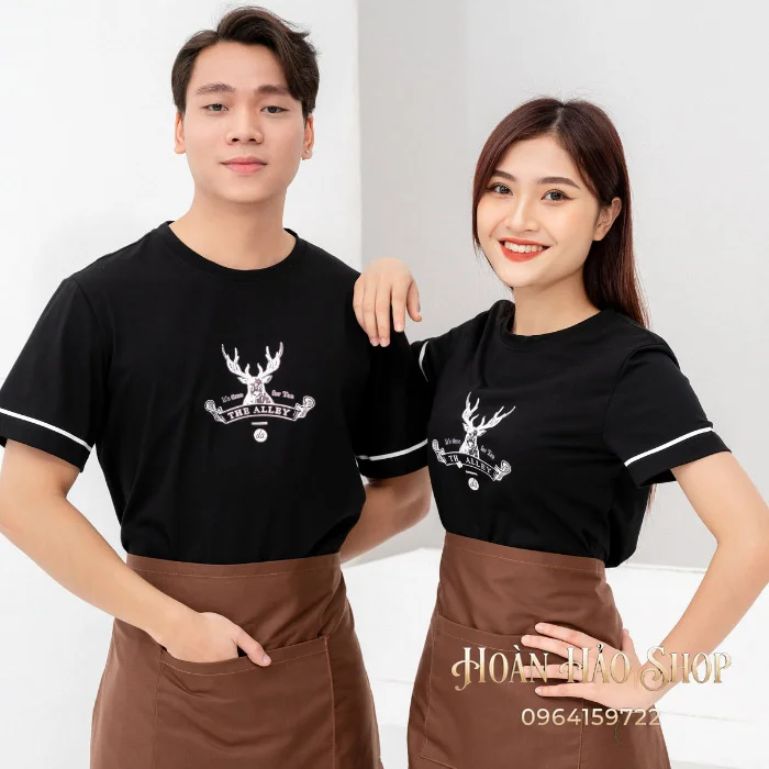 Mẫu Áo Thun Đồng Phục Cổ Tròn The Alley