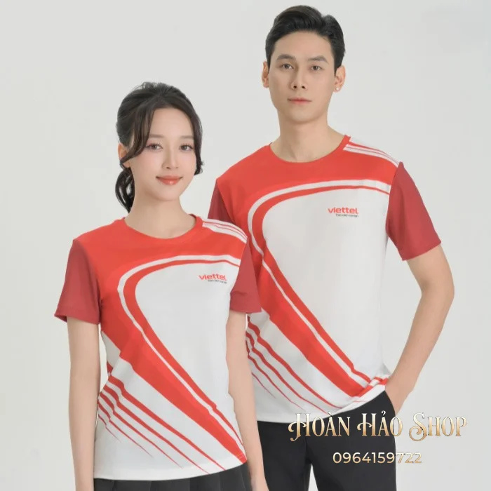 Mẫu Áo Thun Đồng Phục Cổ Tròn Viettel