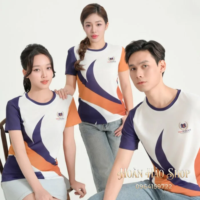 Mẫu Áo Thun Đồng Phục Cổ Tròn Vinschool