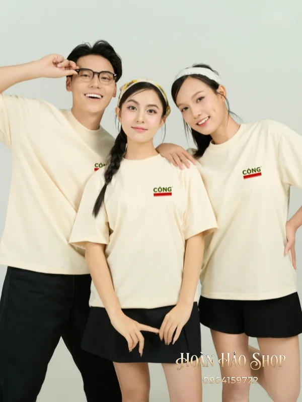 Đồng Phục Áo Thun Cổ Tròn Hato Màu Be