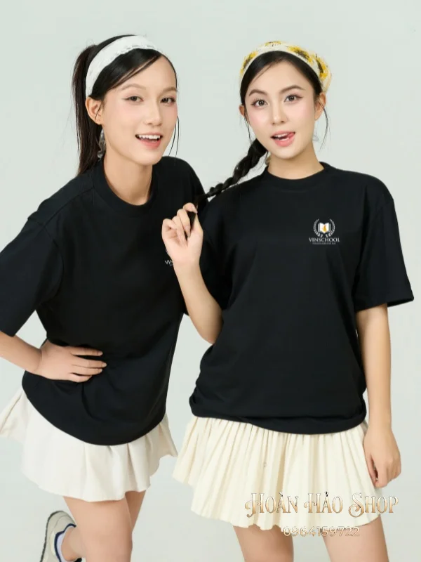 Đồng Phục Áo Thun Cổ Tròn Hato Màu Đen