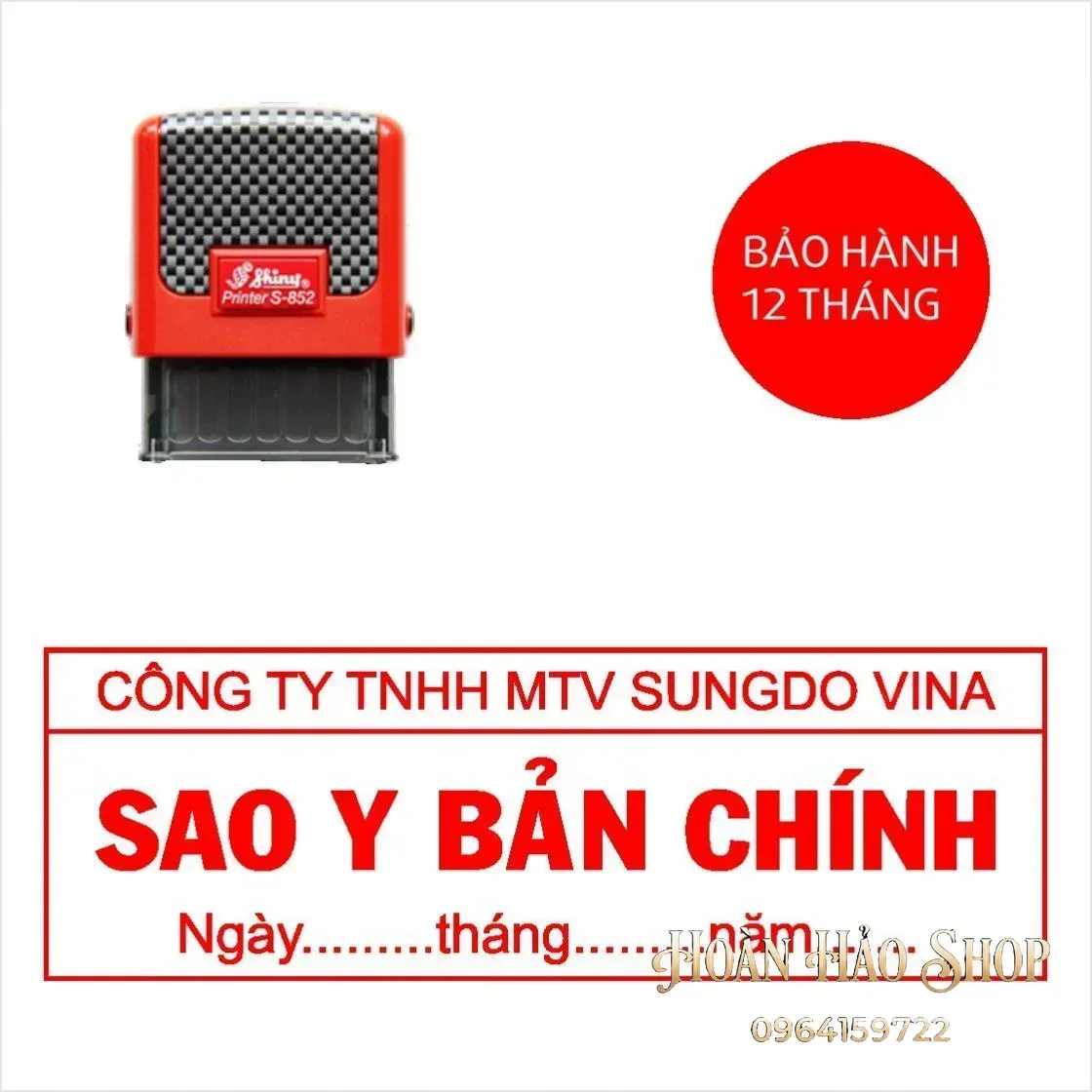 Con dấu sao y bản chính có tên công ty và ngày tháng