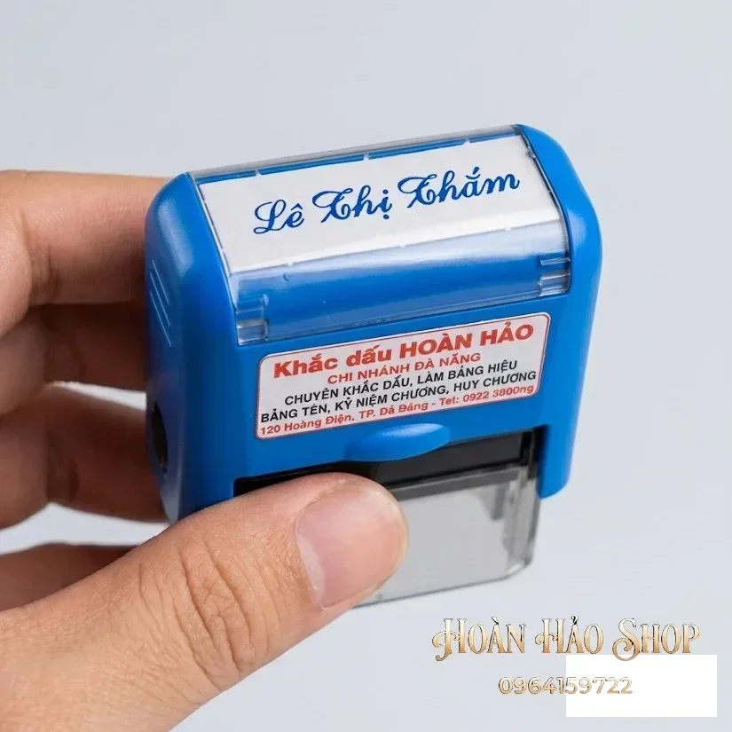 Khắc con dấu tên chữ Hoa nghiên, đẹp, sắc nét Shiny