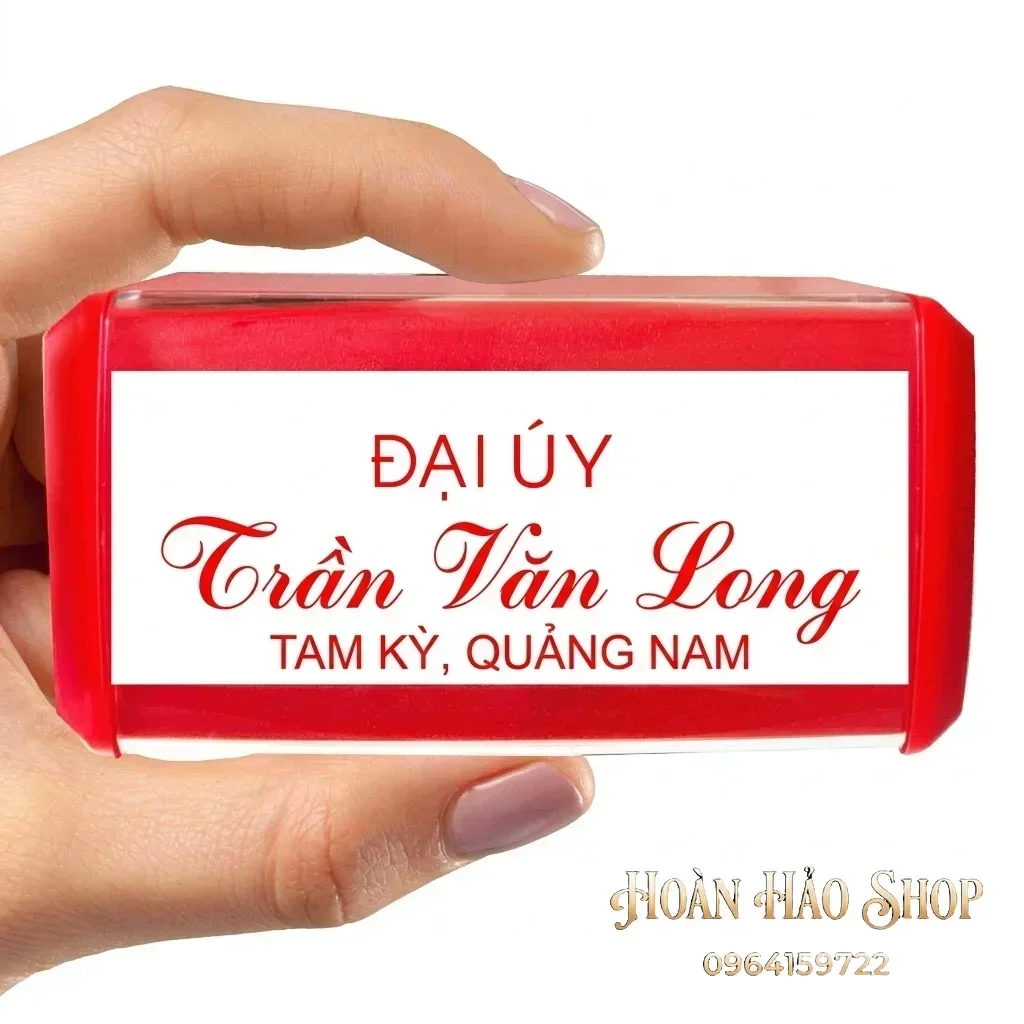 Con dấu tên chức danh Đại úy hai dòng Hoa Nghiên