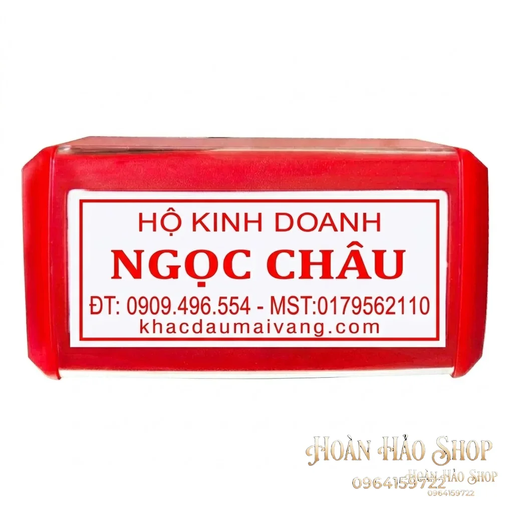 Con dấu vuông mã số thuế hộ cá thể ba dòng