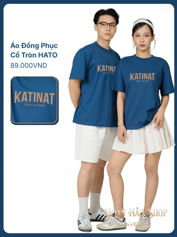 Đồng Phục Áo Thun Cổ Tròn Hato Màu Xanh Navy