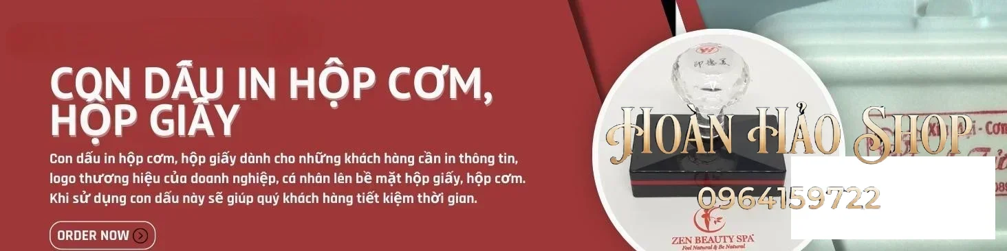 Con dấu in hộp cơm, hộp giấy