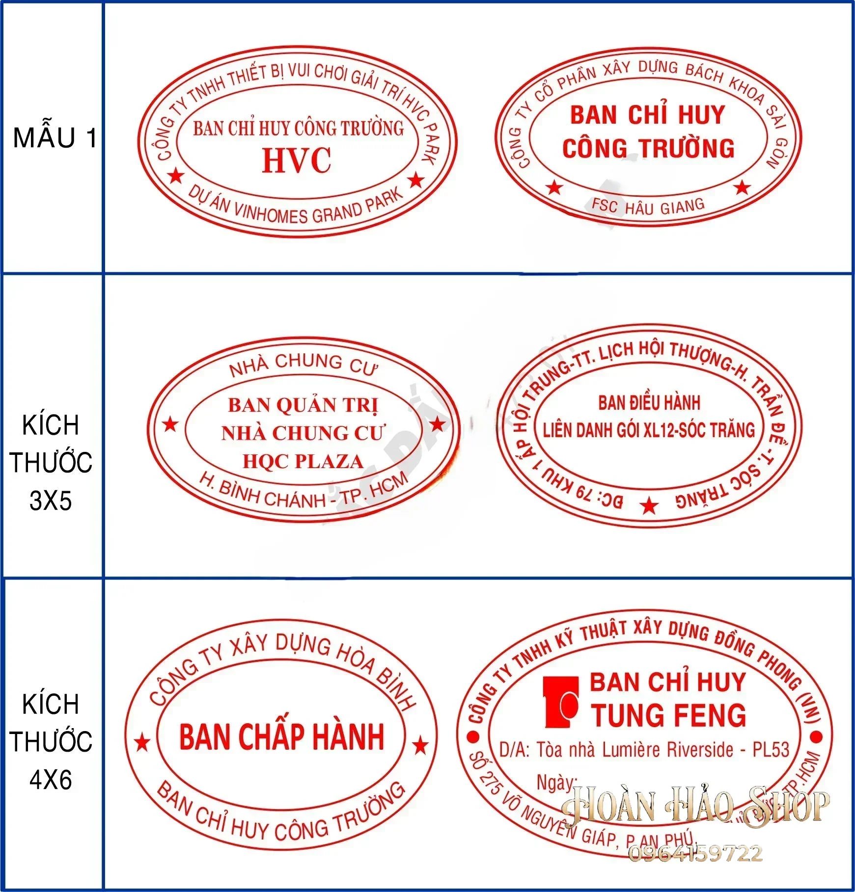 Khắc con dấu oval lấy liền