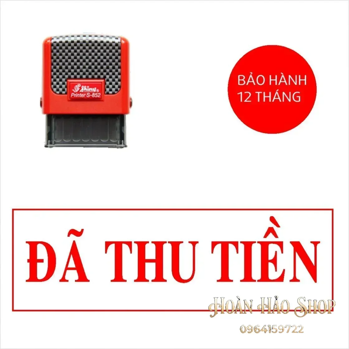 Con dấu đã thu tiền mẫu đơn giản