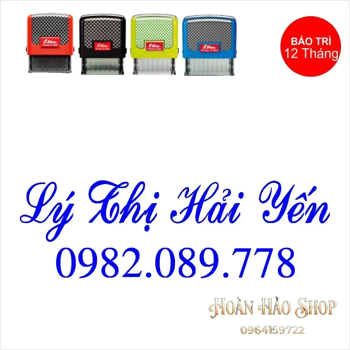 Con dấu tên có số điện thoại chữ Hoa Nghiên