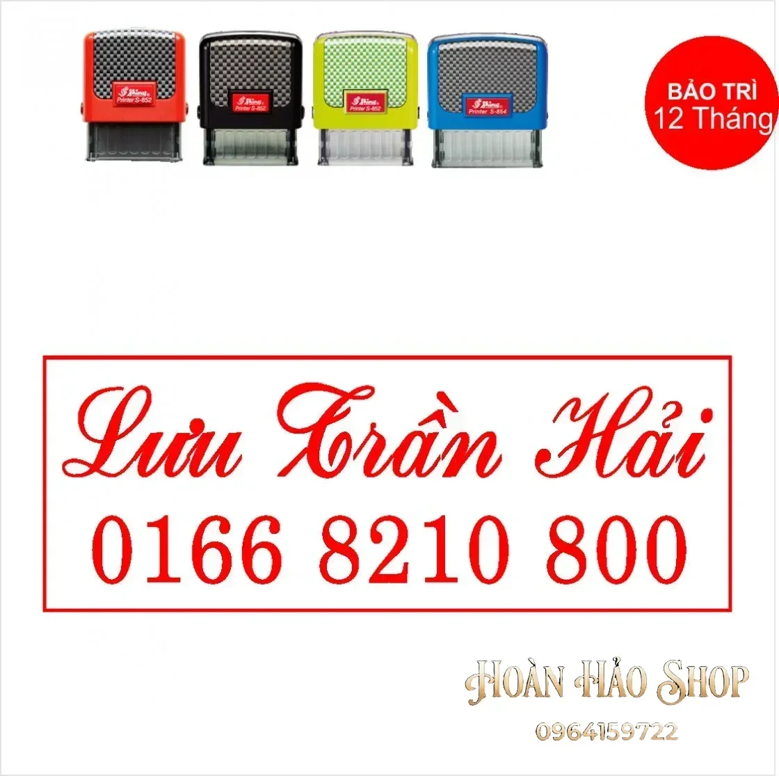 Con dấu tên có số điện thoại đóng khung