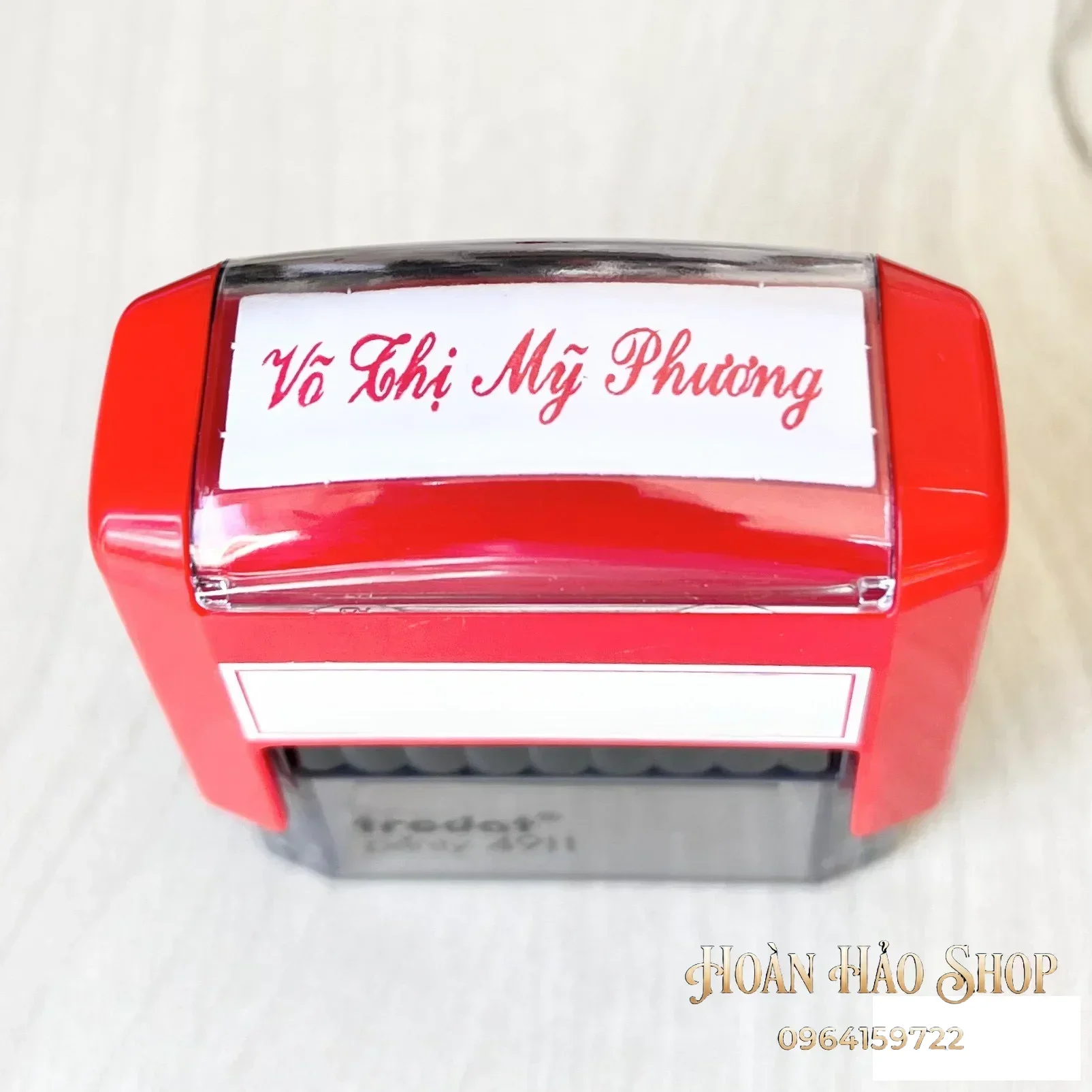 Khắc con dấu tên chữ Hoa nghiên, đẹp, sắc nét Shiny