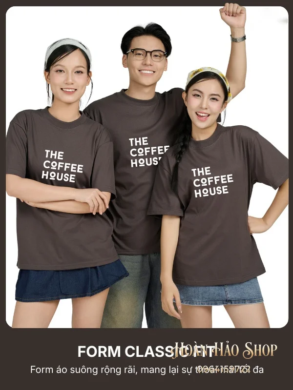 Đồng Phục Áo Thun Cổ Tròn Hato Màu Xám Chì