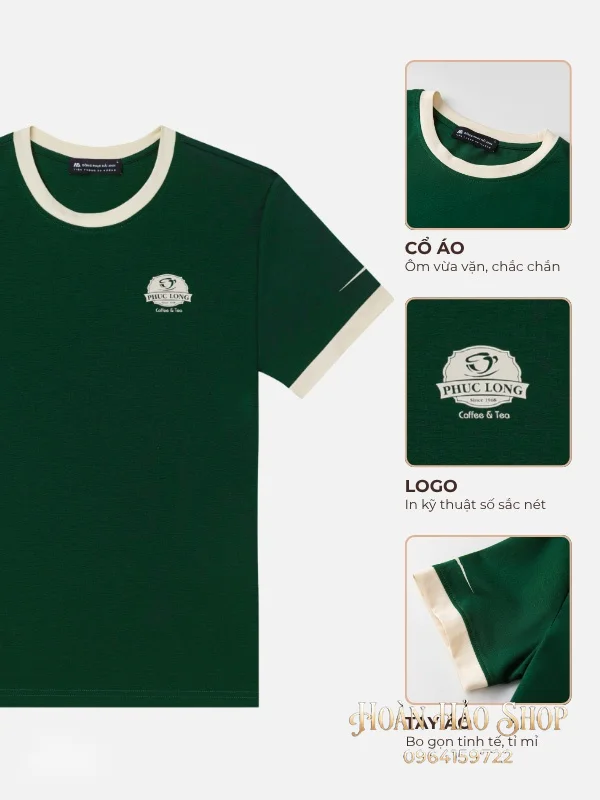 Áo Đồng Phục Công Ty Ultimate Cổ Tròn Màu Xanh Iris Phối Màu Kem Chesse