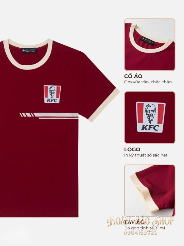 Áo Đồng Phục Công Ty Ultimate Cổ Tròn Màu Đỏ Đô Phối Be