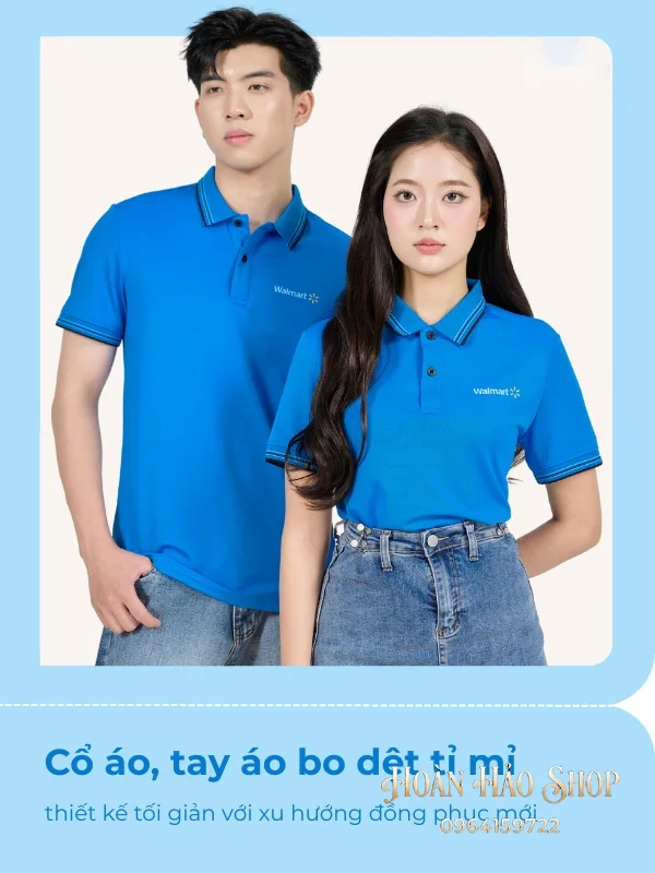 Áo Đồng Phục Công Ty Aircool Màu Ya Đậm Phối Cổ Dệt Họa Tiết