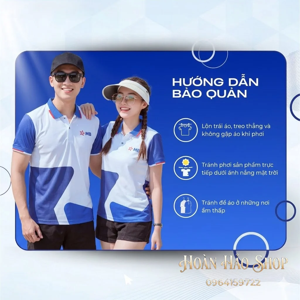 Áo Đồng Phục Công Ty Aircool Màu Trắng Gạo Phối Cổ Dệt Họa Tiết